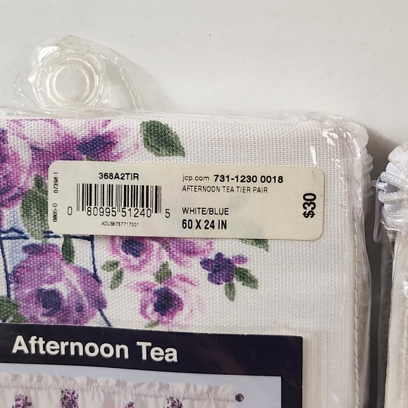 Kitchen Curtain Set Afternoon Tea Richloom Home Cottagecore Farmhouse - Picture 4 of 8